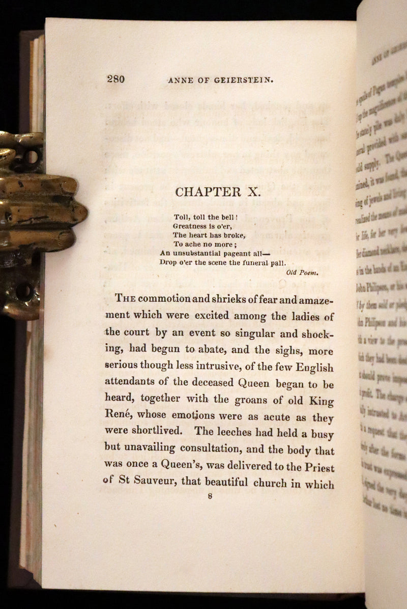 1829 Rare First Edition Book Set - ANNE OF GEIERSTEIN, or The Maiden of the Mist by Sir Walter Scott.