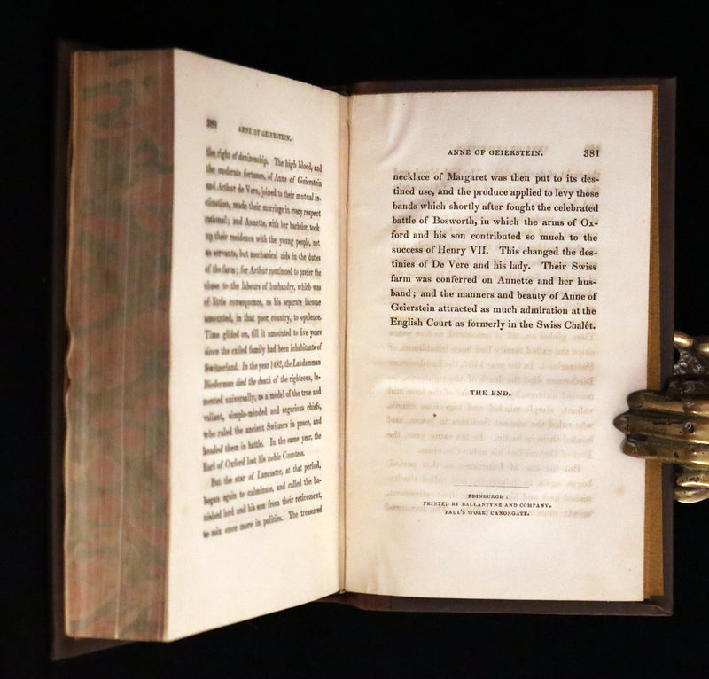 1829 Rare First Edition Book Set - ANNE OF GEIERSTEIN, or The Maiden of the Mist by Sir Walter Scott.