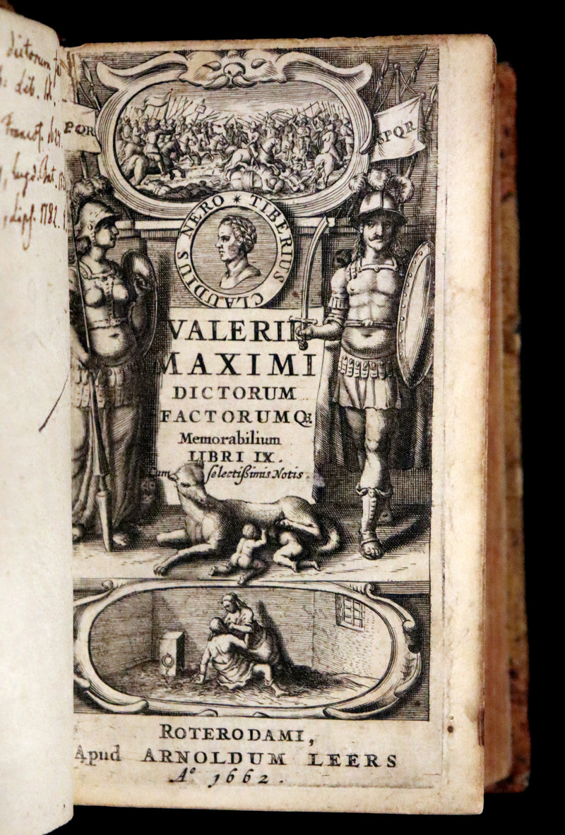 1662 Rare Latin Book - Valerius Maximus' Stories of Roman life. Dictorum, factorumque memorabilium libri IX.