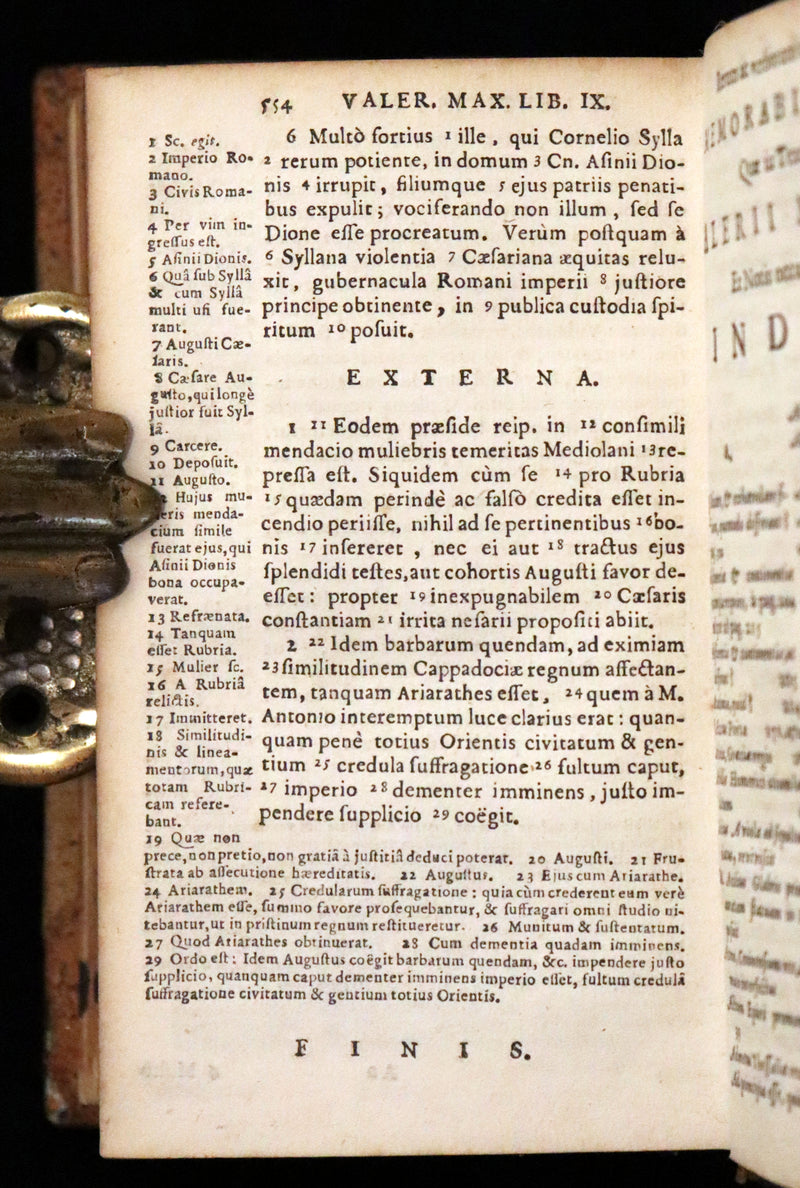 1662 Rare Latin Book - Valerius Maximus' Stories of Roman life. Dictorum, factorumque memorabilium libri IX.