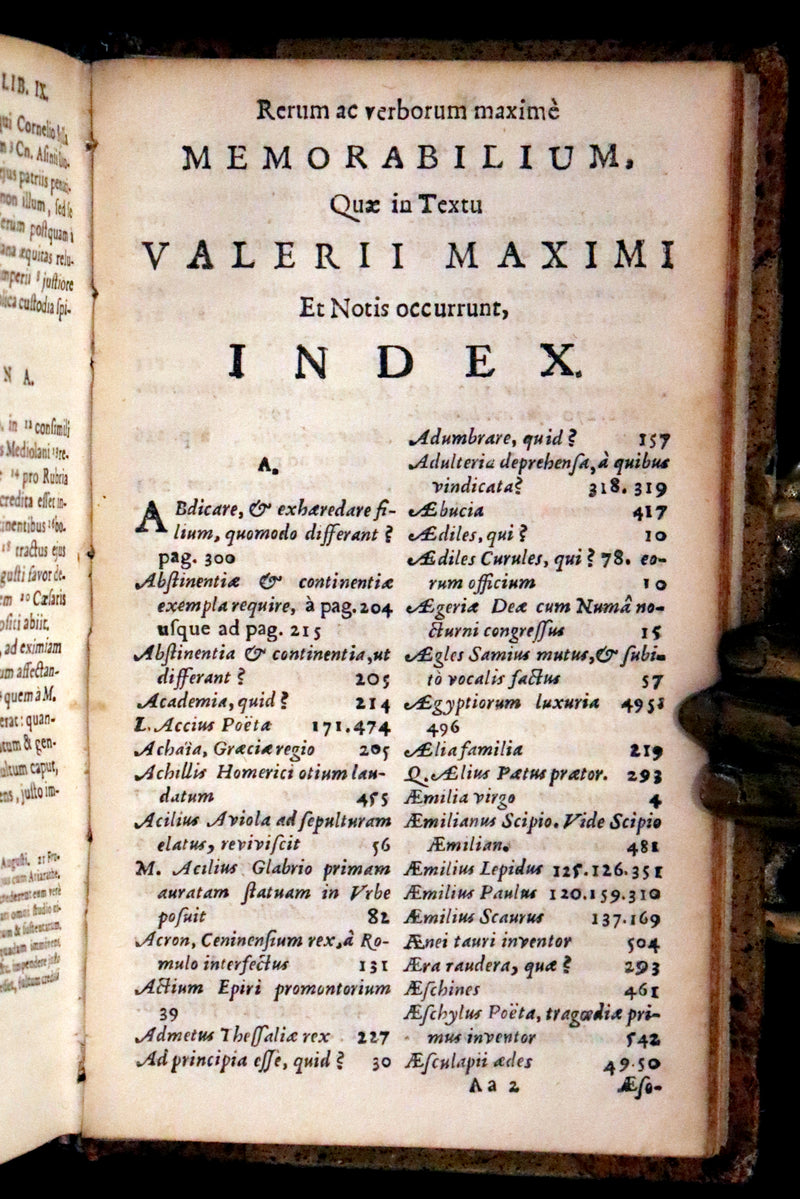 1662 Rare Latin Book - Valerius Maximus' Stories of Roman life. Dictorum, factorumque memorabilium libri IX.