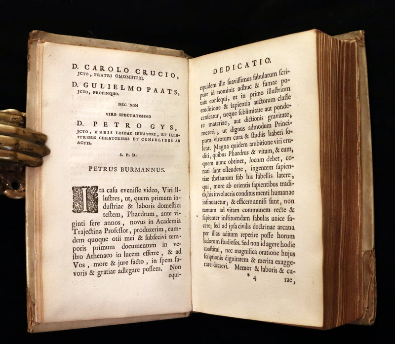1718 Rare Latin Vellum Book - Phaedrus & AESOP'S FABLES, Fabularum Aesopiarum Libri V.
