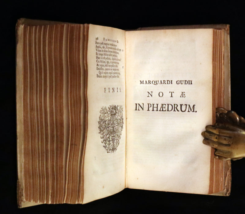 1718 Rare Latin Vellum Book - Phaedrus & AESOP'S FABLES, Fabularum Aesopiarum Libri V.