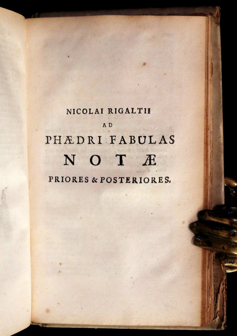 1718 Rare Latin Vellum Book - Phaedrus & AESOP'S FABLES, Fabularum Aesopiarum Libri V.