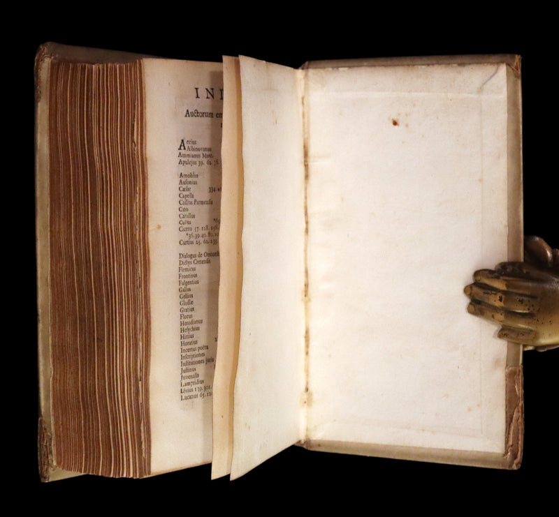 1718 Rare Latin Vellum Book - Phaedrus & AESOP'S FABLES, Fabularum Aesopiarum Libri V.