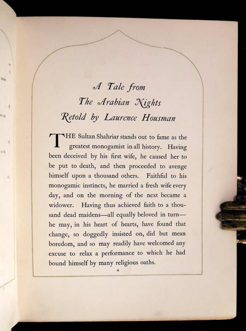 1913 Rare First Edition - Princess Badoura. A Tale from the Arabian Nights by Laurence Housman. Illustrated by Edmund Dulac.