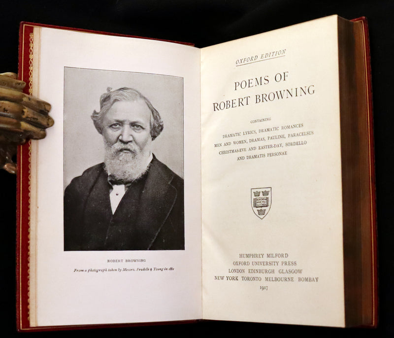 1917 Nice Sangorski Morocco Binding - Poems of Robert Browning.