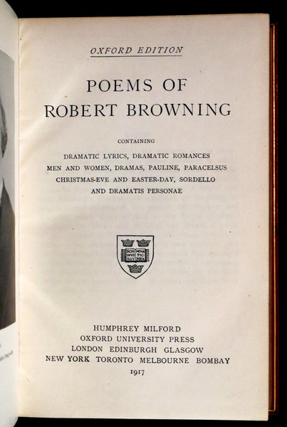 1917 Nice Sangorski Morocco Binding - Poems of Robert Browning.