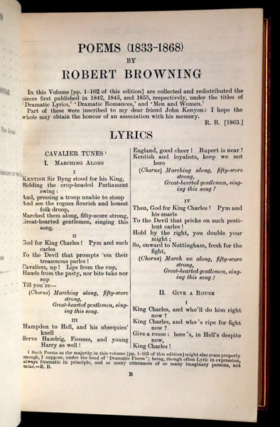 1917 Nice Sangorski Morocco Binding - Poems of Robert Browning.