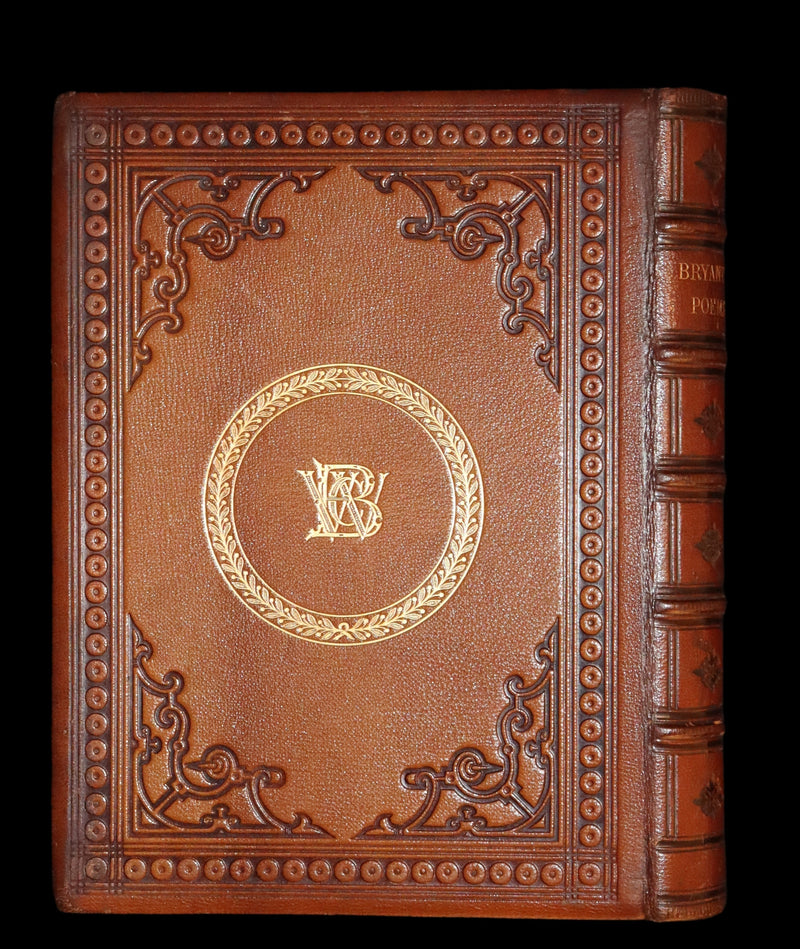 1854 Rare with William Cullen Bryant Signature - POEMS by William Cullen Bryant. Illustrated.