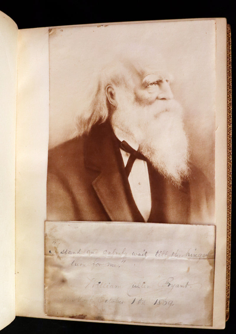 1854 Rare with William Cullen Bryant Signature - POEMS by William Cullen Bryant. Illustrated.