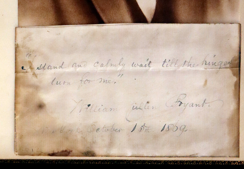 1854 Rare with William Cullen Bryant Signature - POEMS by William Cullen Bryant. Illustrated.