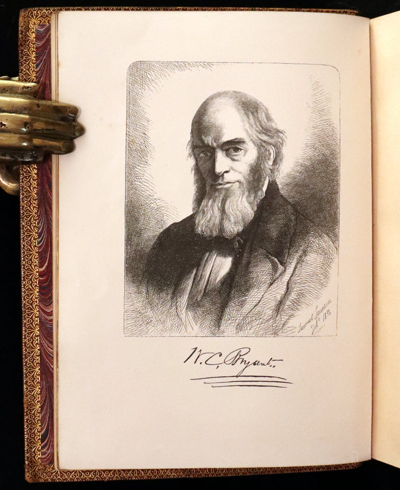 1854 Rare with William Cullen Bryant Signature - POEMS by William Cullen Bryant. Illustrated.