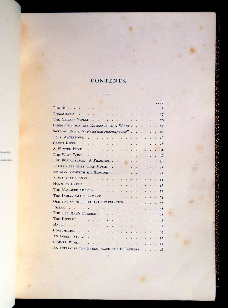 1854 Rare with William Cullen Bryant Signature - POEMS by William Cullen Bryant. Illustrated.