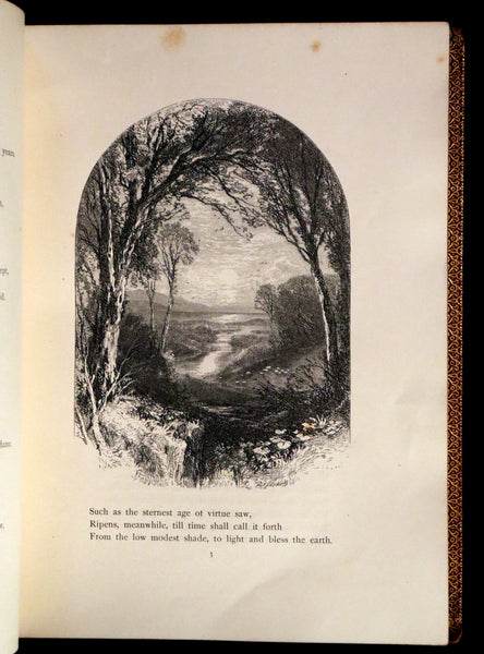 1854 Rare with William Cullen Bryant Signature - POEMS by William Cullen Bryant. Illustrated.