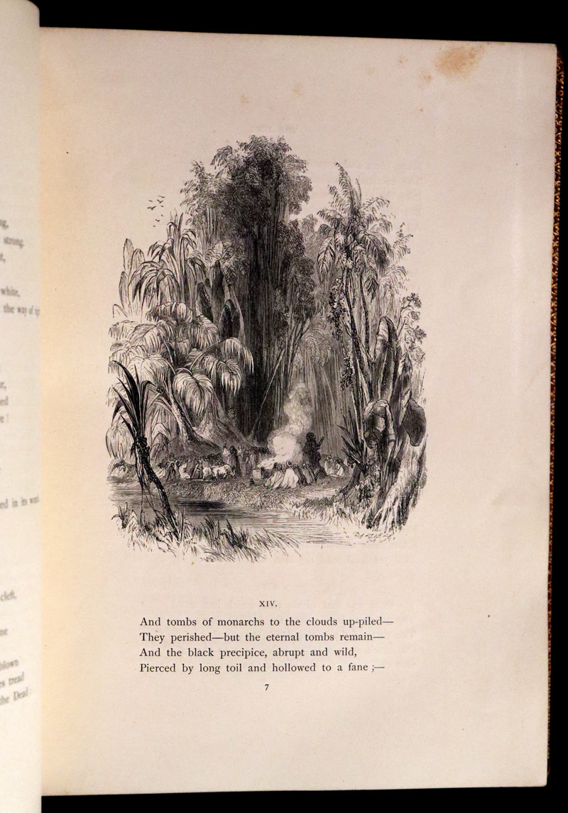 1854 Rare with William Cullen Bryant Signature - POEMS by William Cullen Bryant. Illustrated.