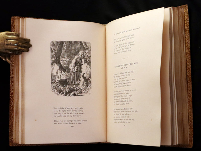 1854 Rare with William Cullen Bryant Signature - POEMS by William Cullen Bryant. Illustrated.