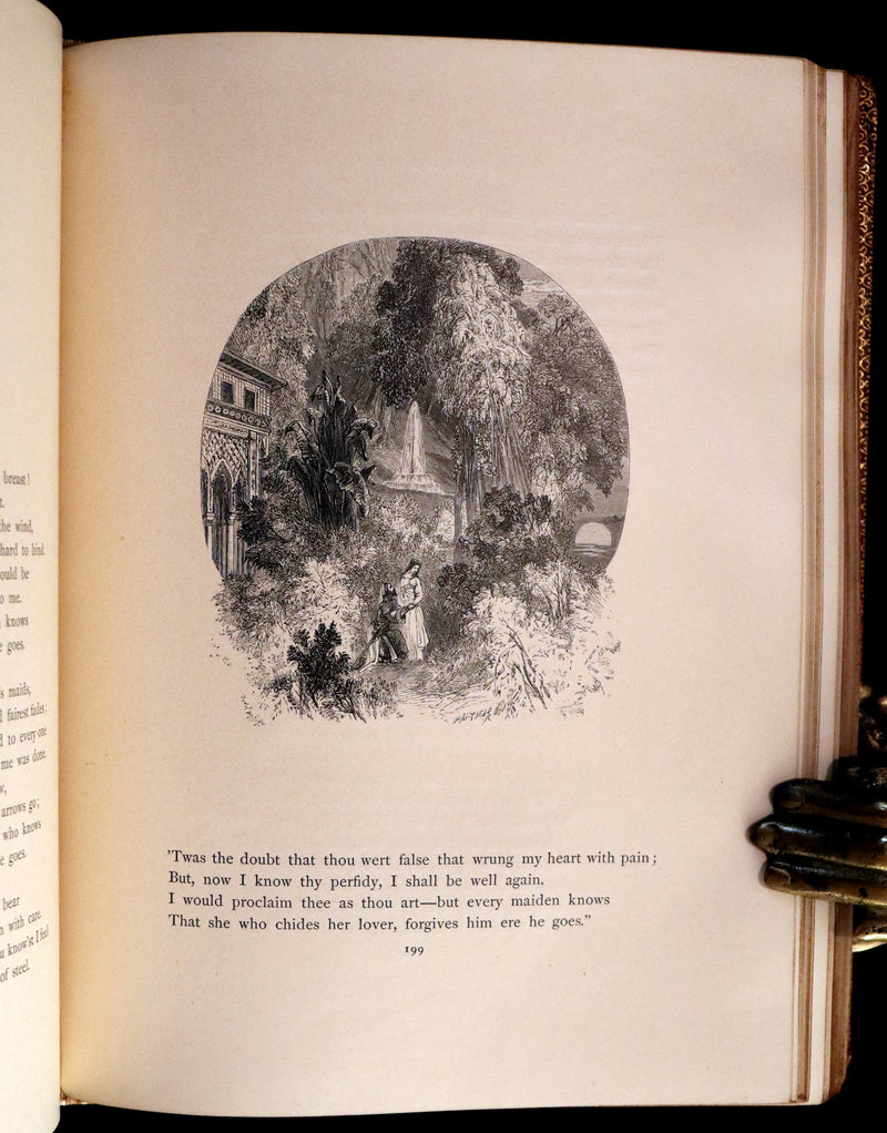 1854 Rare with William Cullen Bryant Signature - POEMS by William Cullen Bryant. Illustrated.