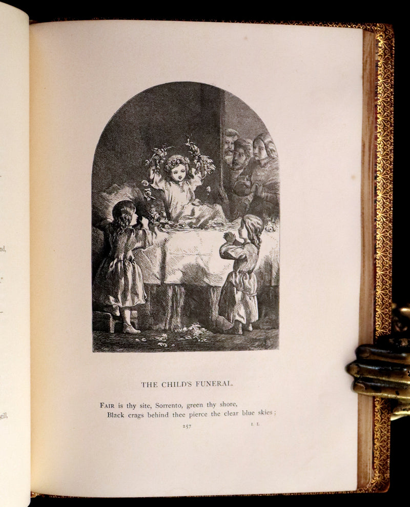 1854 Rare with William Cullen Bryant Signature - POEMS by William Cullen Bryant. Illustrated.