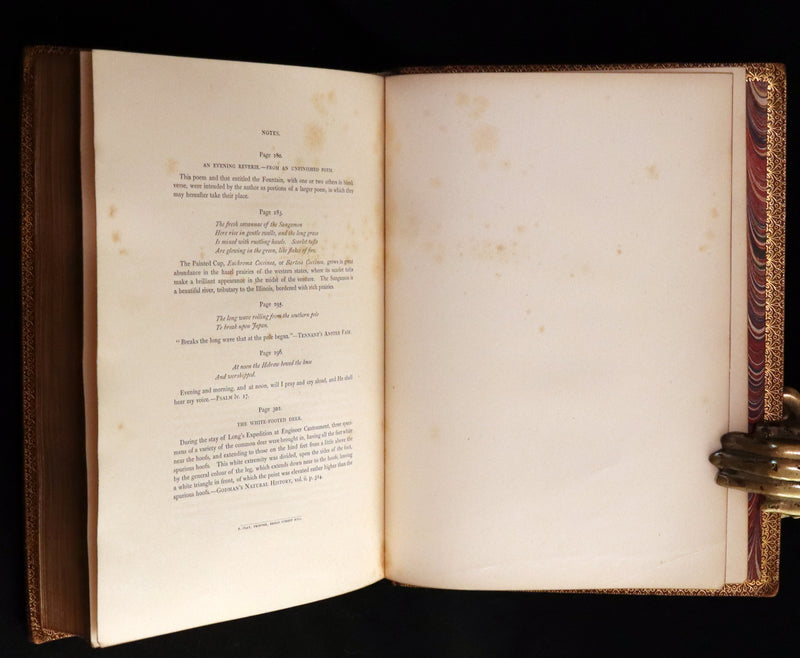 1854 Rare with William Cullen Bryant Signature - POEMS by William Cullen Bryant. Illustrated.