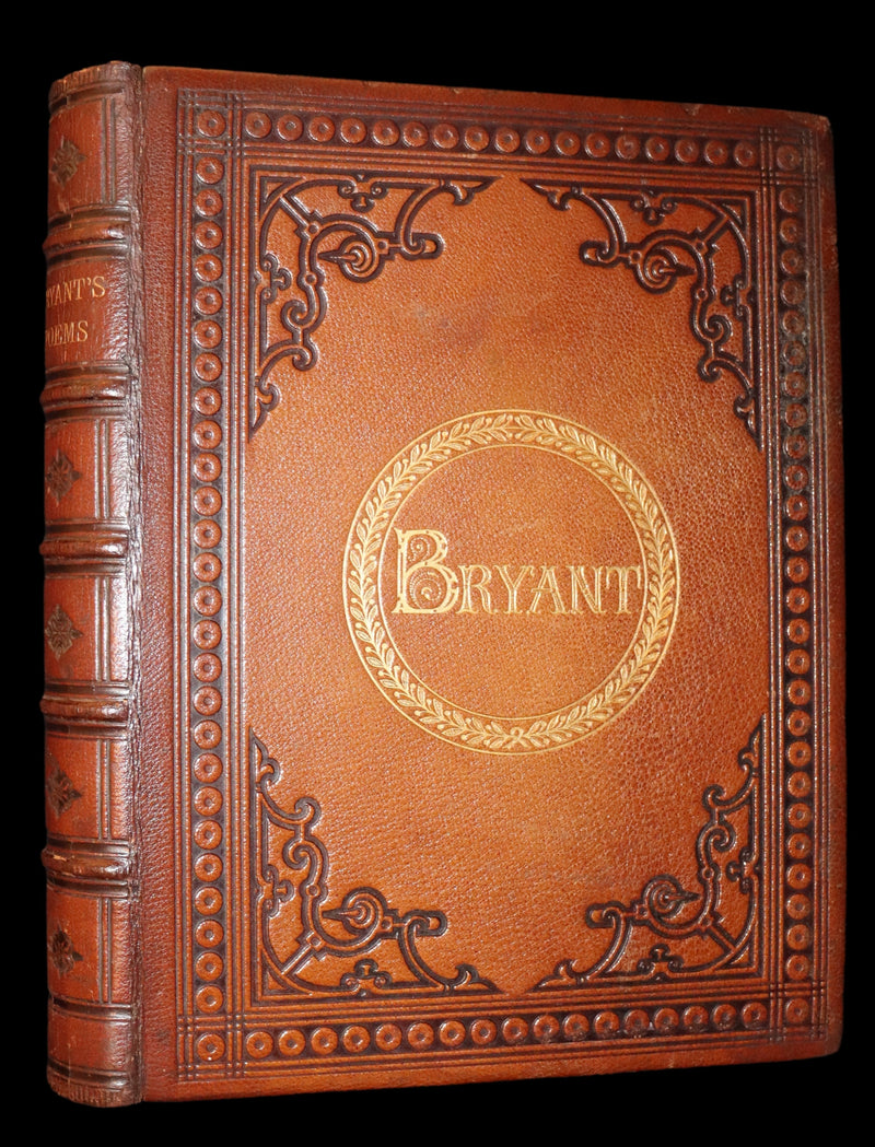 1854 Rare with William Cullen Bryant Signature - POEMS by William Cullen Bryant. Illustrated.