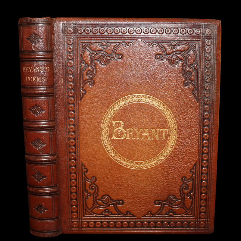 1854 Rare with William Cullen Bryant Signature - POEMS by William Cullen Bryant. Illustrated.