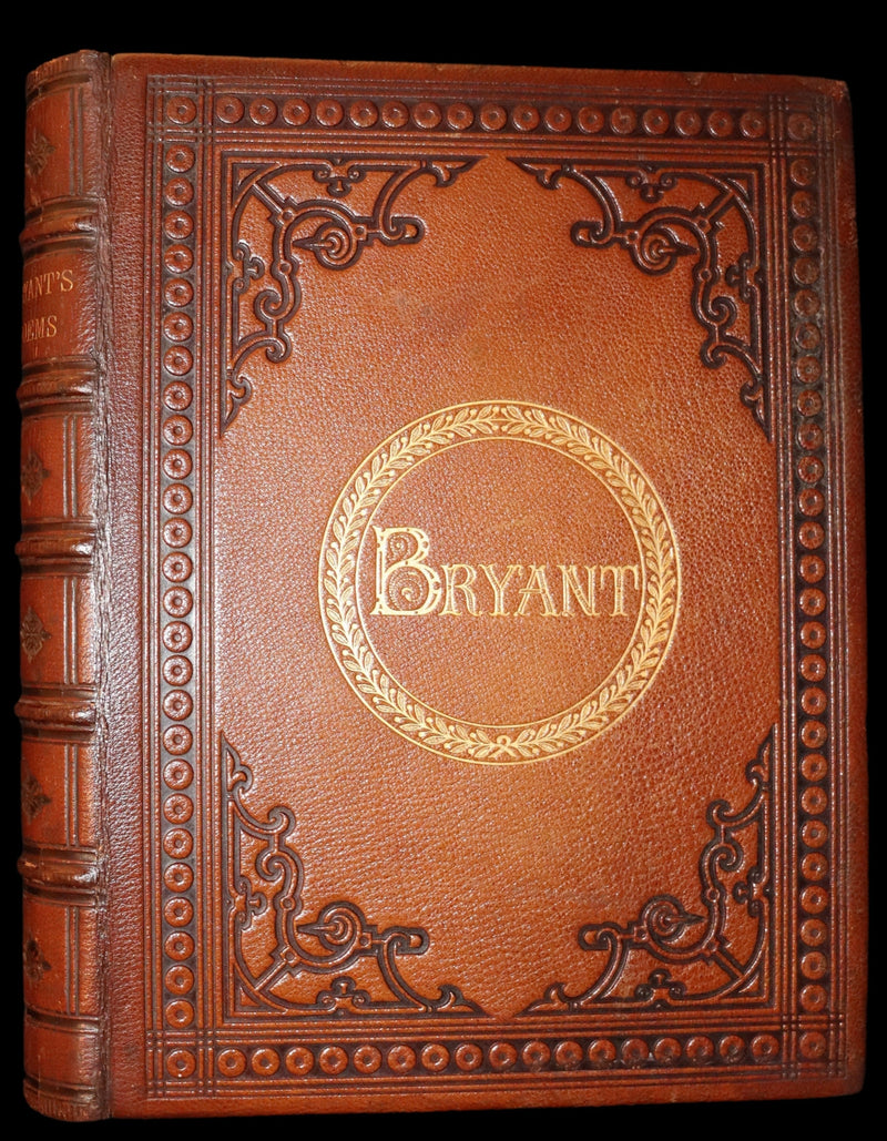 1854 Rare with William Cullen Bryant Signature - POEMS by William Cullen Bryant. Illustrated.