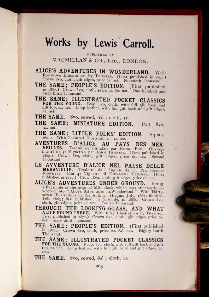 1907 Scarce First "Miniature" Edition - Alice's Adventures in Wonderland by Lewis Carroll.