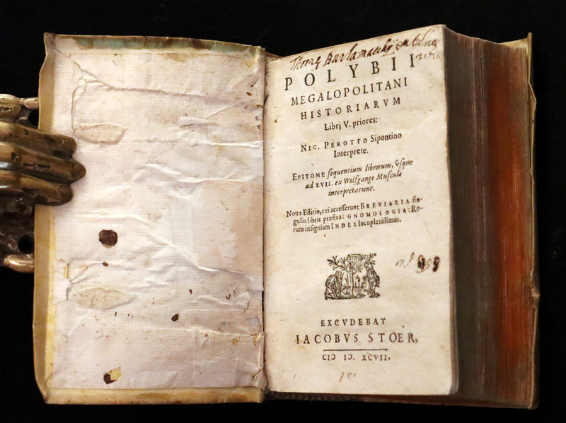 1597 Rare Latin Vellum Book - Polybius - Roman Republic's Histories - Megalopolitani Historiarum.