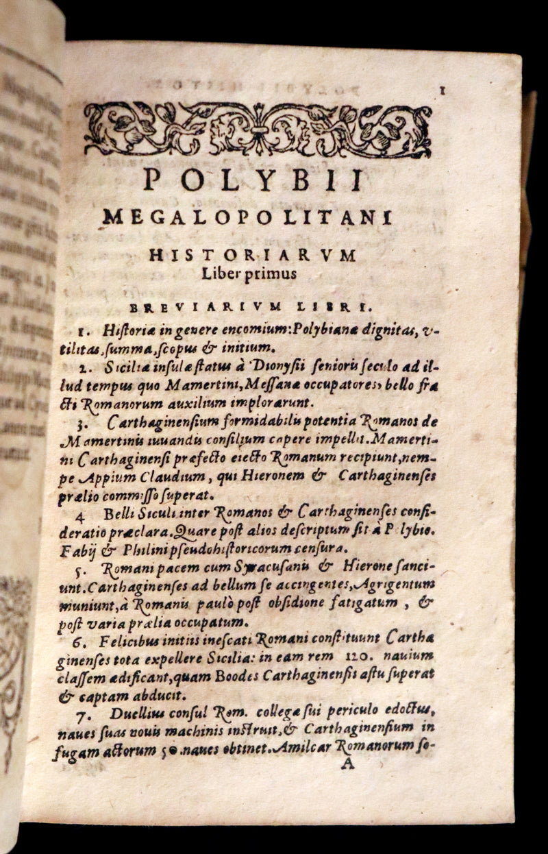 1597 Rare Latin Vellum Book - Polybius - Roman Republic's Histories - Megalopolitani Historiarum.