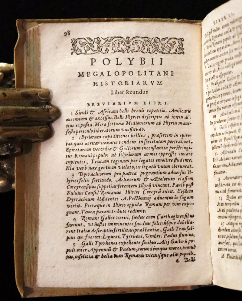 1597 Rare Latin Vellum Book - Polybius - Roman Republic's Histories - Megalopolitani Historiarum.