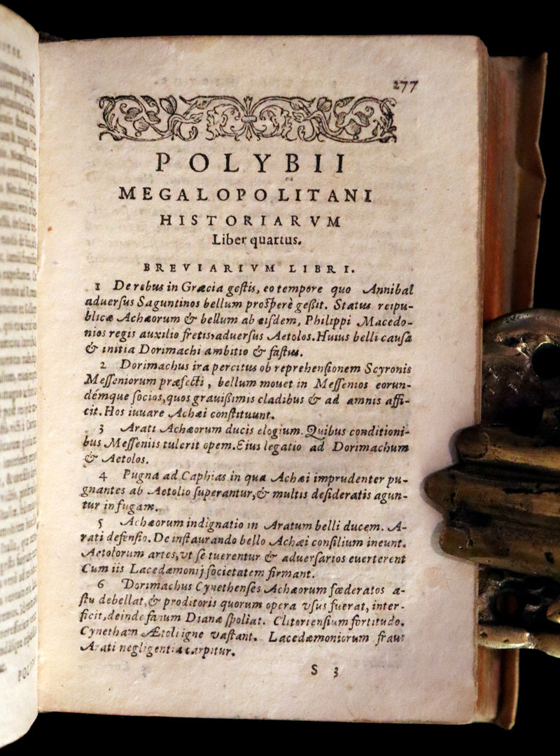 1597 Rare Latin Vellum Book - Polybius - Roman Republic's Histories - Megalopolitani Historiarum.