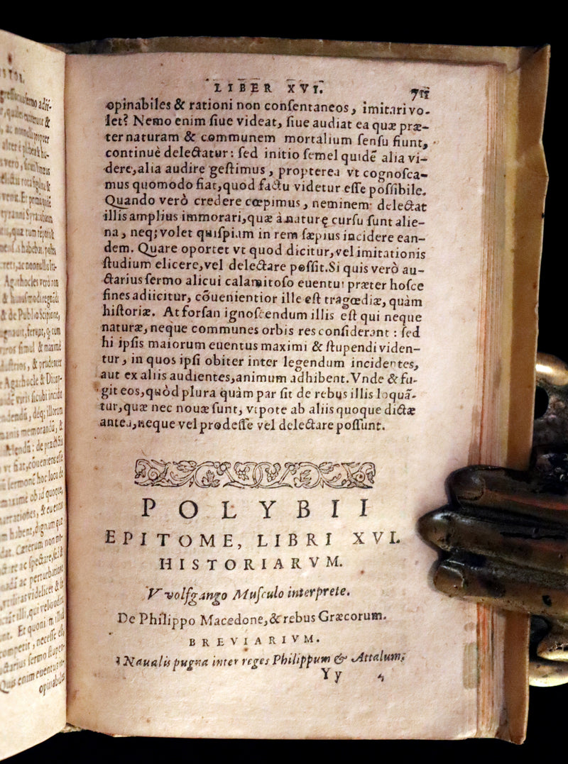 1597 Rare Latin Vellum Book - Polybius - Roman Republic's Histories - Megalopolitani Historiarum.