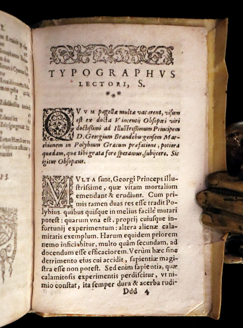 1597 Rare Latin Vellum Book - Polybius - Roman Republic's Histories - Megalopolitani Historiarum.