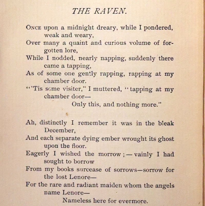 1895 Rare Book - The Raven and other POEMS by Edgar Allan POE.