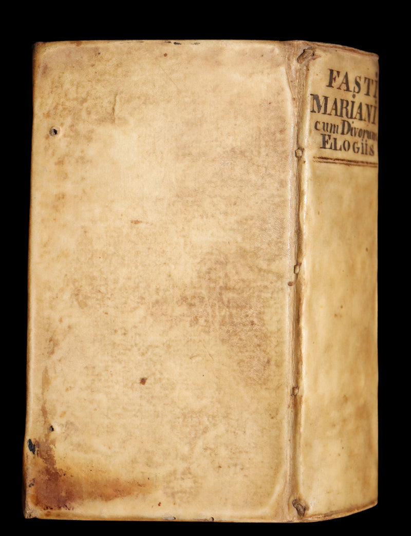 1637 Rare Latin Vellum Book - Jesuit Andreas Brunner - FASTI MARIANI.