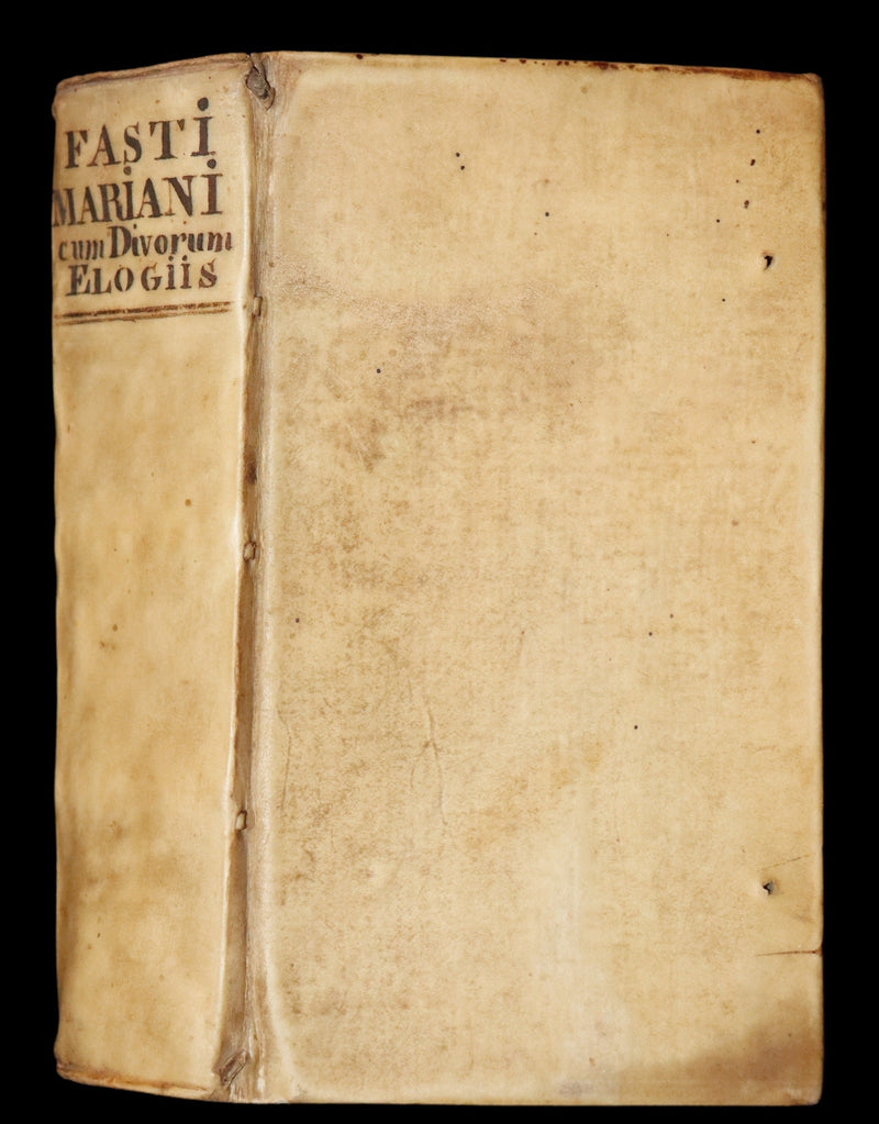 1637 Rare Latin Vellum Book - Jesuit Andreas Brunner - FASTI MARIANI.