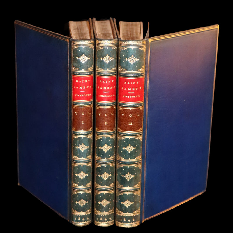1844 Rare First Edition - Saint James's: or, The Court of Queen Anne by William Harrison Ainsworth illustrated by Cruikshank.