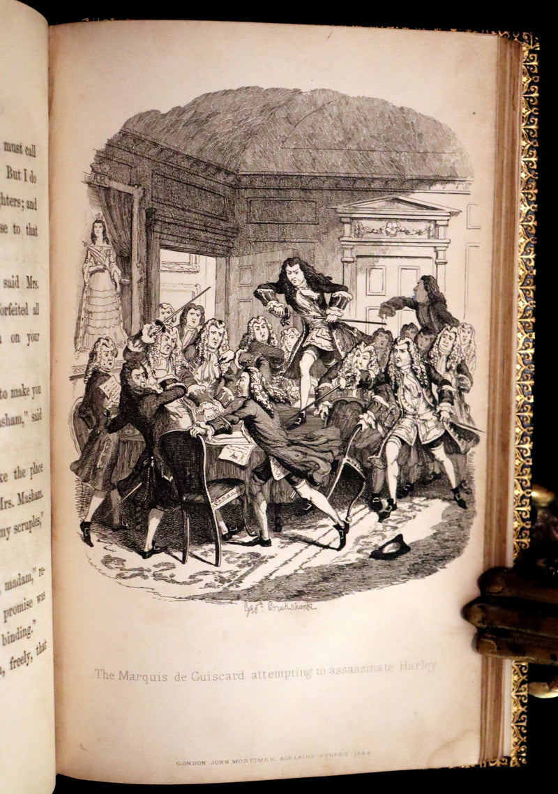 1844 Rare First Edition - Saint James's: or, The Court of Queen Anne by William Harrison Ainsworth illustrated by Cruikshank.