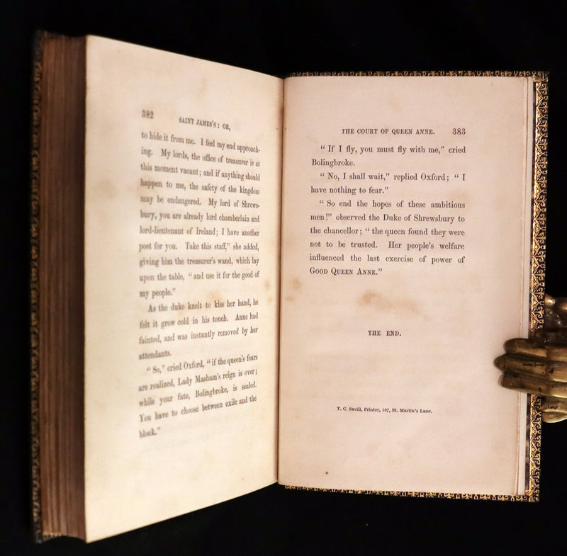 1844 Rare First Edition - Saint James's: or, The Court of Queen Anne by William Harrison Ainsworth illustrated by Cruikshank.
