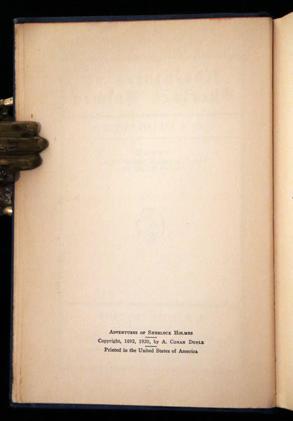1920 Rare Book - The ADVENTURES of SHERLOCK HOLMES by Arthur Conan DOY ...