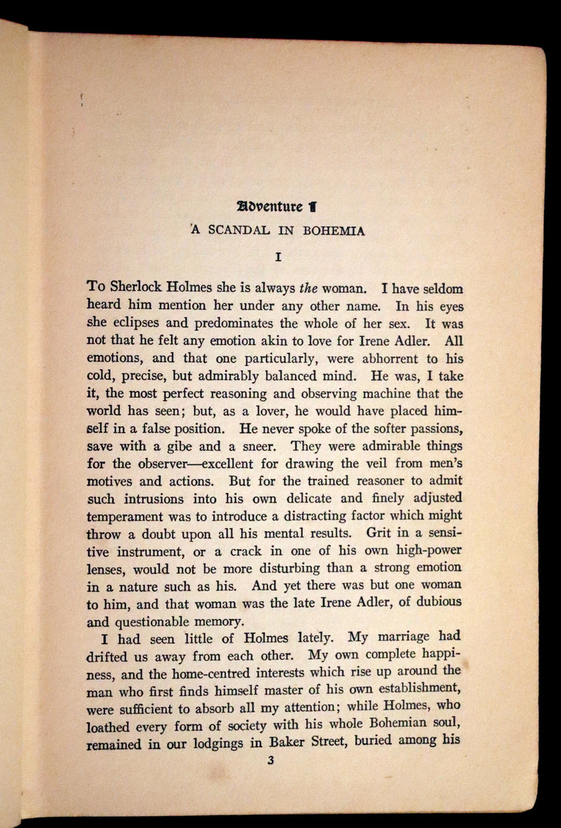 1920 Rare Book - The ADVENTURES of SHERLOCK HOLMES by Arthur Conan DOYLE.
