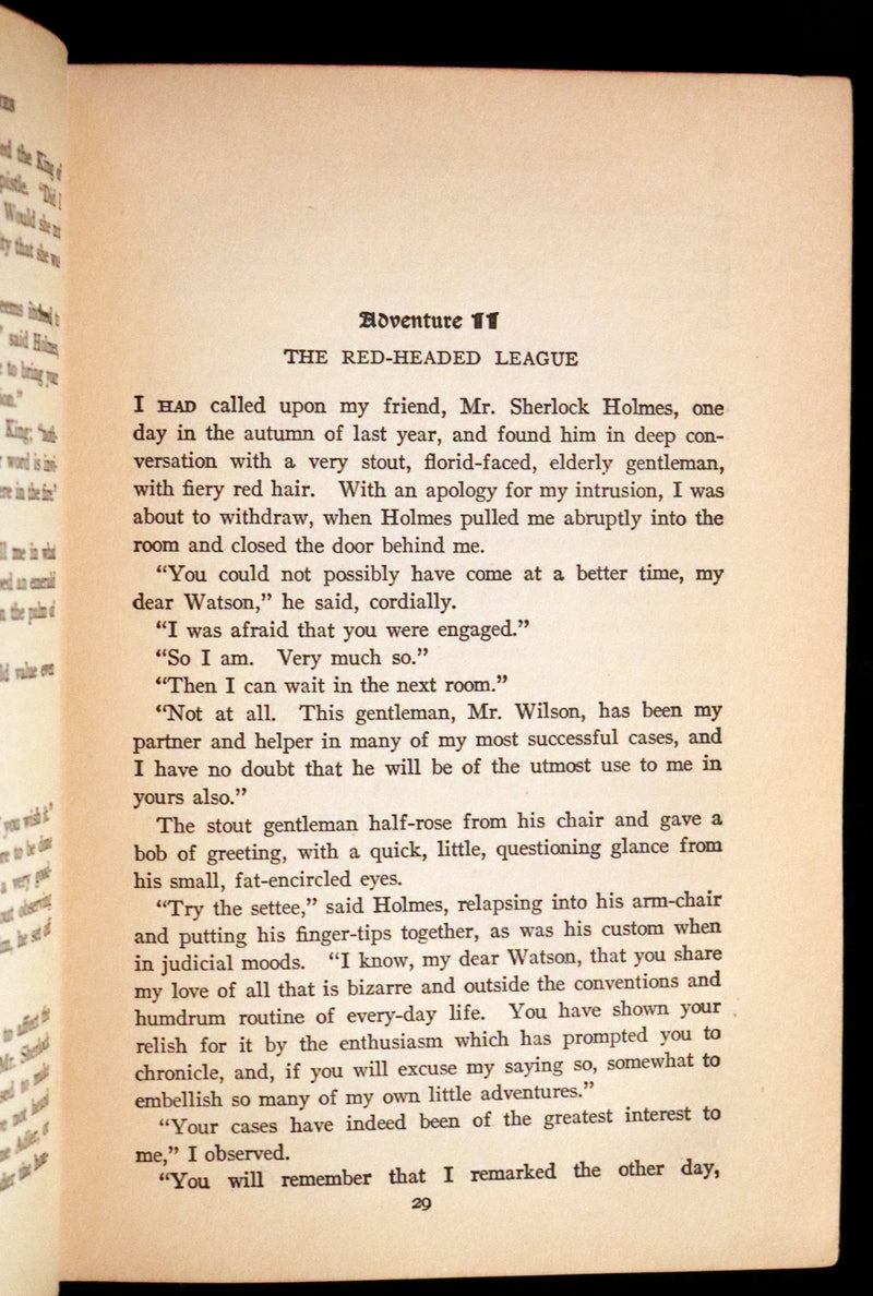 1920 Rare Book - The ADVENTURES of SHERLOCK HOLMES by Arthur Conan DOYLE.