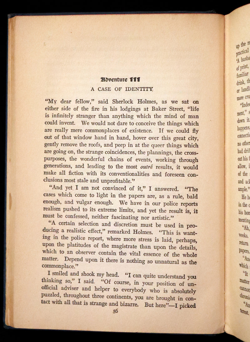 1920 Rare Book - The ADVENTURES of SHERLOCK HOLMES by Arthur Conan DOYLE.