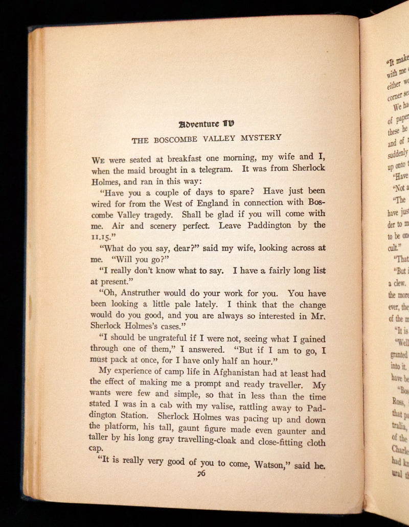 1920 Rare Book - The ADVENTURES of SHERLOCK HOLMES by Arthur Conan DOYLE.