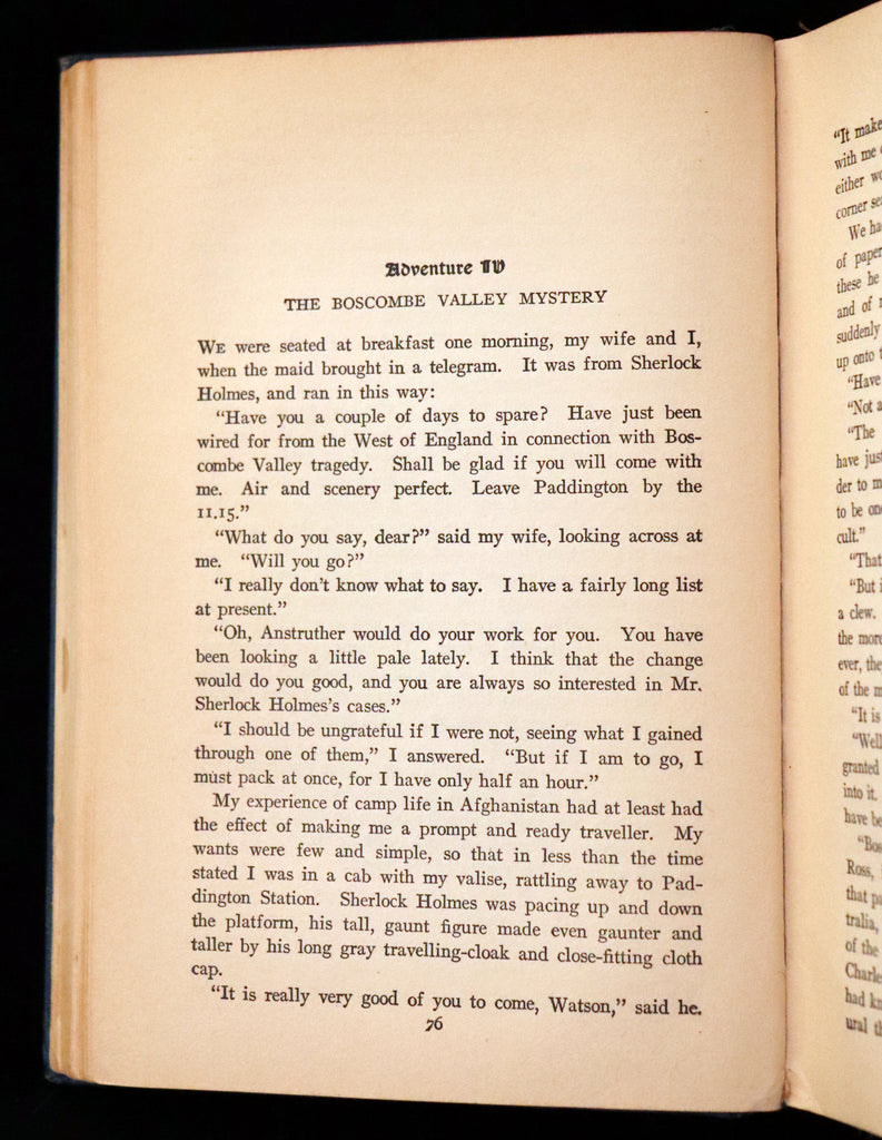 1920 Rare Book - The ADVENTURES of SHERLOCK HOLMES by Arthur Conan DOY ...