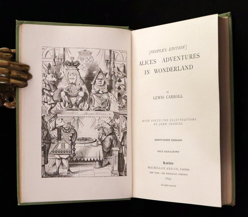 1898 Rare Two volumes in One - Alice's Adventures in Wonderland & Through the Looking Glass by Lewis Carroll.