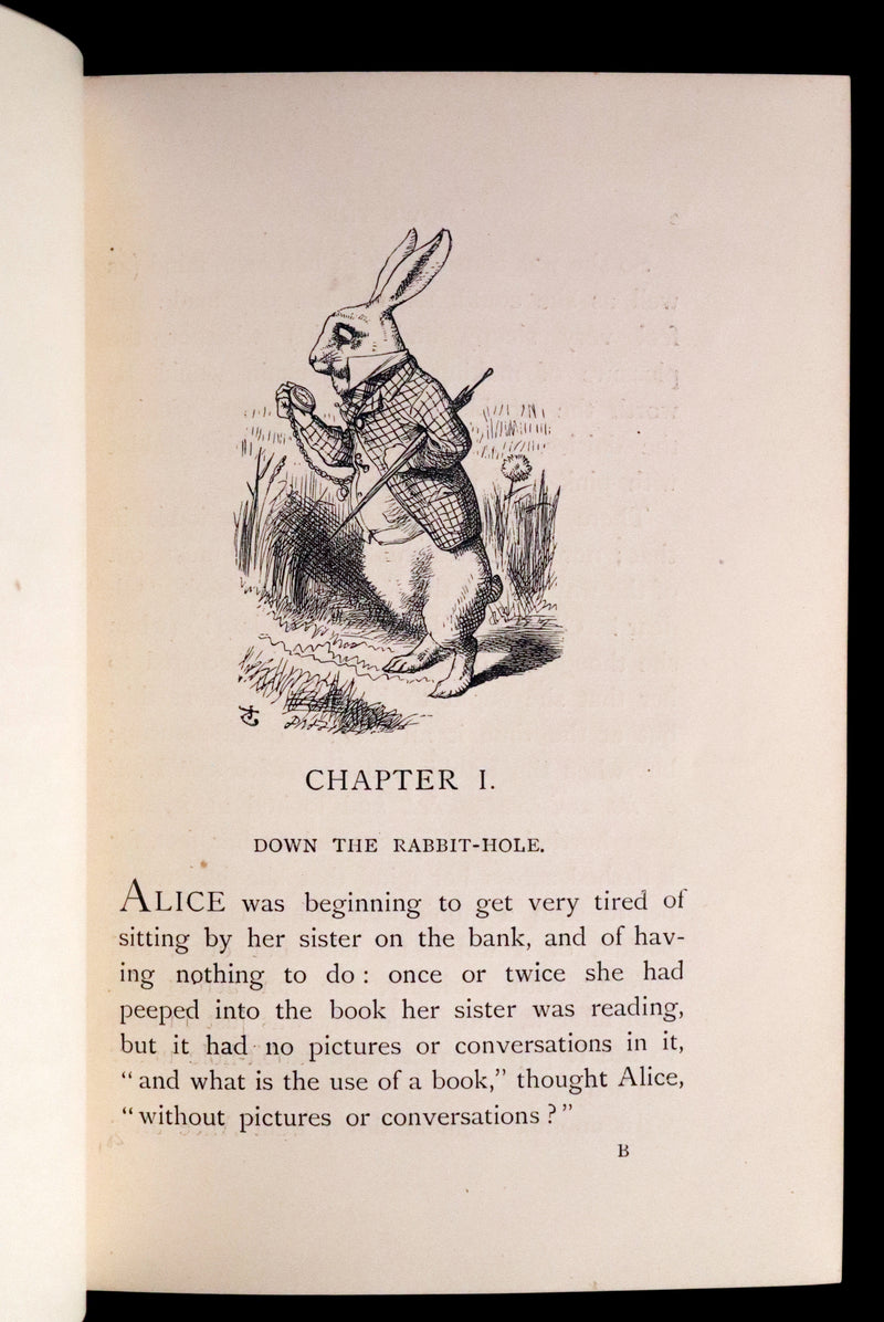 1898 Rare Two volumes in One - Alice's Adventures in Wonderland & Through the Looking Glass by Lewis Carroll.