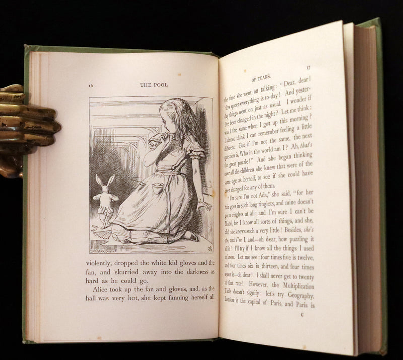 1898 Rare Two volumes in One - Alice's Adventures in Wonderland & Through the Looking Glass by Lewis Carroll.
