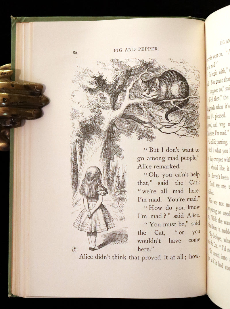 1898 Rare Two volumes in One - Alice's Adventures in Wonderland & Through the Looking Glass by Lewis Carroll.